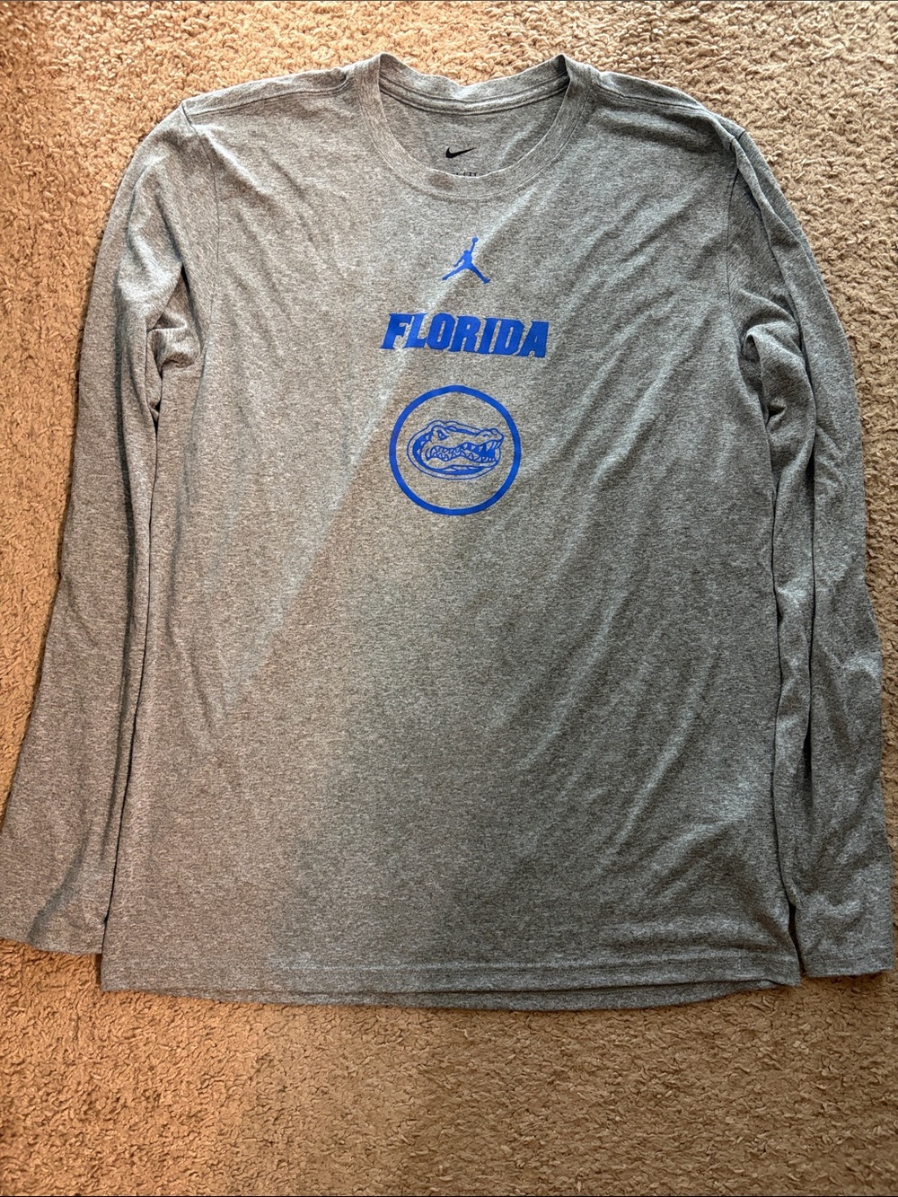 Jordan Florida Gators Gray Long-Sleeve dri-fit Tee